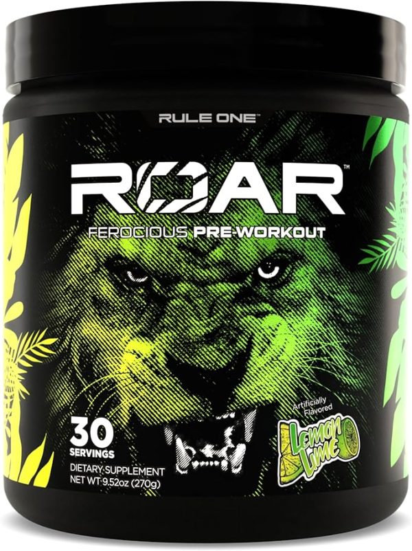 Rule 1 R1 Roar, Lemon Lime - 9.52 oz - Pre-Workout Powder - with Creatine, Beta-Alanine, Citrulline, Electrolytes & Caffeine - 30 Servings