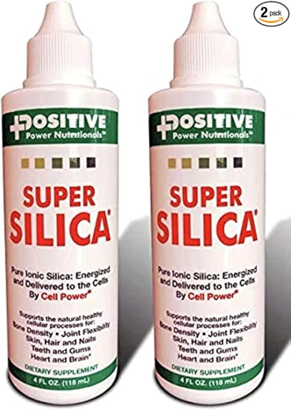 Super Silica Liquid Concentrate, 4 oz. Bottles (Pack of 2) Highest Absorption, Collagen Producing, Supports Healthy Bone Density, Joint Flexibility, Skin Hair and Nails and Pill Holder by GeoMetal™